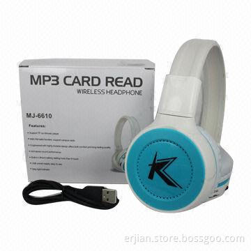 Colorful light-up headphones with MP3 player built-in, FM radio, OEM services